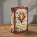 Scatola a forma di libro vintage con design viso di sole per arredamento ufficio - Locaugirint-Medio