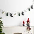 Guirnalda de Navidad de fieltro de 1,9m con gnomos y estrellas para decorar paredes - Calcetín de Punto+Árbol+Estrella