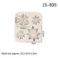 Daisy sunflower silicone mold with 4 floral cavities for fondant and clay DIY crafts - 1# (Gray 15-835) / Gray