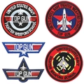 Fünfteiliges Top Gun Stickpatch-Set mit US Navy Fighter Weapons School Abzeichen - W5ly-106-yt Set Mit 5 Stück - 27 G Klettverschluss