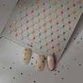 5D gold fish scale nail stickers with star and bead chain patterns model Co-498 - Gold Star Wavy Line Style (CO-498)