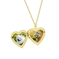 Polished golden heart locket pendant with open photo slot in a minimalist style - M0695 Gold Heart Necklace 28*28MM / Glossy