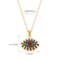 Ketting met boze oog hanger van blauw emaille en rood kristal op een gouden ketting - Goud Blauw Rood Zirkonia