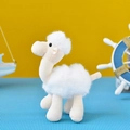 Soft white plush camel keychain toy with fluffy texture and cute design - Ball Chain Style / White / 15cm