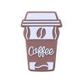 Perlina in silicone a forma di tazza di caffè marrone e bianca per catenelle ciuccio - Coffee Cup