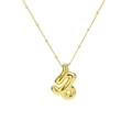 Chubby bubble style Capricorn zodiac necklace in gold finish with satellite chain - Capricorn