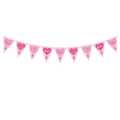 Striscione rosa per la prevenzione del tumore al seno con scritte Hope e Love - Ghirlanda di bandierine / Rosa