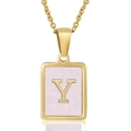 Pink Shell Letter Y Style (With Chain)