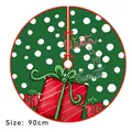 90cm dark green Christmas tree skirt with snowflake print and Winter IS MY favorite text - Green Polka Dot Gift Box