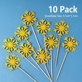 Pack de 10 adornos de pastel copo de nieve dorado con purpurina, acrílico de 5,1 cm - 10 piezas Copos de Nieve de Papel Dorado