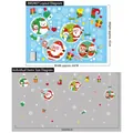 Weihnachtsfensterbilder Set mit Weihnachtsmann Rentier und Schneeflocken für die Deko - AMJ407 Weihnachts-Familien-Set