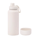 Creamy white 1L vacuum insulated water bottle with matte finish and portable handle - 1 L / Ivory White - Sport