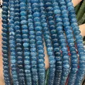 Natural translucent deep blue gemstone rondelle beads strand for DIY jewelry making - Optimized Deep Blue Phosphorus / 5*8mm (approx. 73 pcs/strand)