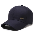 Berretto da baseball blu scuro con logo sportivo in rame e trama in twill di cotone - Regolabile / Blu navy