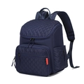 Mochila pañalera acolchada azul marino impermeable con gran capacidad y múltiples bolsillos - Azul marino
