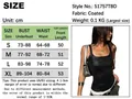 Tabla de tallas S-XL de la camiseta de tirantes con cuello en U y acabado satinado - S / Negro