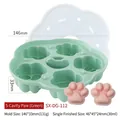 Mint green silicone cat paw food mold with white lid and dimensions 146x33mm - 5-Link Cat Paw / Green