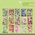 Vintage Japanse stickerset 30 stuks gecoat papier 80x120mm voor journaling en decoratie - Geweven Wazig Gedicht (Millennium Droom)