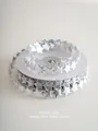Nastro natalizio con stelle d'argento 10m per decorazione albero e pacchi regalo - Nastro di Natale F (Catena di Stelle Argentate)