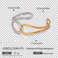 Bracciale rigido incrociato bicolore in acciaio inossidabile impermeabile e anallergico - Bracciale Rigido Intrecciato Bicolore Oro Argento