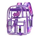 Zaino trasparente in PVC con spalline tie-dye viola e tasche funzionali con zip - Stampa Viola