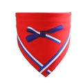 Patriotic red dog bandana with blue bow and striped trim for Independence Day - Red Bow Style (New Style 10)