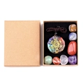 7 Chakra irregular natural stone pendant set with assorted healing crystal stones in gift box - Box Packaging