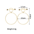 18K gold plated stainless steel geometric hollow hoop earrings, size 4.8cm by 2.7cm - Gold Hollow Large Round Hoop Style (E659)