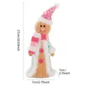 Rosa Lebkuchenmann Puppe Weihnachtsdeko 27cm hoch mit Pailletten und Plüschbesatz - Lebkuchenmann mit Rosa Spitzer Mütze Stehend / 27cm x 7cm x 7cm