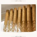 Champagne gold European damask embroidered curtain with thickened blackout jacquard fabric - Valance Base Fabric-Whole Roll