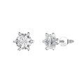 Classic S925 sterling silver stud earrings with high-grade 8A round cut zirconia - Lze07-p
