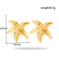 Minimalistische Gold-Seestern-Ohrstecker aus Edelstahl mit Größen- und Gewichtsangaben - Gold Einzel-Seestern Stil (ER-1323)