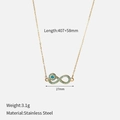 Collana infinito in acciaio dorato con ciondolo occhio blu e pietre di zircone - Oro con zircone blu