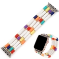 Colorful bohemian Heishi bead strap for Apple Watch with vibrant ceramic layers - Size L Fits 38/40/41mm / Rainbow Color Beads