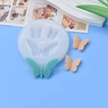 Bowtie silicone molds for DIY baking and crafts with mint green and pink samples - 1 Large 2 Small Butterflies Style