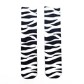 Unisex 3D zebra print animal paw socks with black and white stripes on white background - Zebra Stripe New 04