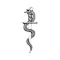 Vintage silver zinc alloy snake wrapping around sword charm pendant for DIY jewelry - 1pc Snake Wrapped Sword Pendant 39mm