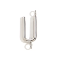 Polished silver stainless steel U-shaped connector pendant with smooth finish for DIY jewelry - Letter U / Steel