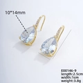 Elegant gold-plated waterdrop zircon hook earrings with shimmering micro-pave detailing - 16K Gold Plated Faceted Clear