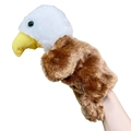 Marionnette à main aigle royal en peluche pour enfants avec tête blanche et bec jaune - Aigle