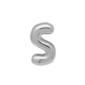 Silver balloon-style letter S charm with a polished metallic finish for DIY bracelets - Silver/Letter S