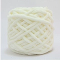 Thick white chenille yarn ball for DIY hand knitting and crochet scarf projects - Milky White