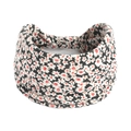 Fascia yoga bohémien bianco crema con stampa floreale rossa e nera elasticizzata - Piccolo Floreale Beige(#141)