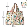 Foldable oxford shopping bag with cartoon animal prints and large storage capacity - Cartoon Animal Print