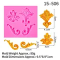 Rosa Silikonform für europäische Relief-Blattmuster, DIY-Torten-Fondant-Werkzeug - Stil 4# (15-506) / Rosa