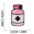 Detailansicht des medizinischen Aufbüglers mit Maßangaben von 5,8 cm Höhe - Medizinflasche (X30AX-095-07)