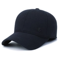Winter men's thickened fleece baseball cap with ear protection in dark blue finish - Circular K Logo / Navy Blue