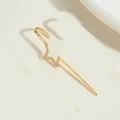 Golden star shaped ear cuff with micro paved crystals and sleek metallic finish - Five-pointed Star Inlaid Style (ES2429-6)