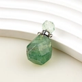 Natural green fluorite crystal gemstone perfume bottle pendant with faceted cut design - Green Fluorite Column