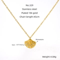 18K vergulde roestvrijstalen schelpketting met strass-steentjes en 45cm lange ketting - Strass Schelpvorm (ZYG329) / 18K goud